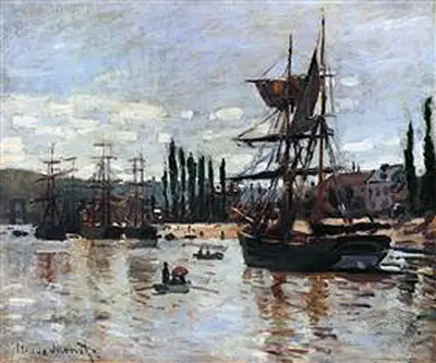 Boats at Rouen Claude Monet